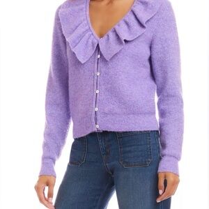 NWT Karen Kane Lilac Button-Front Sweater Cardigan